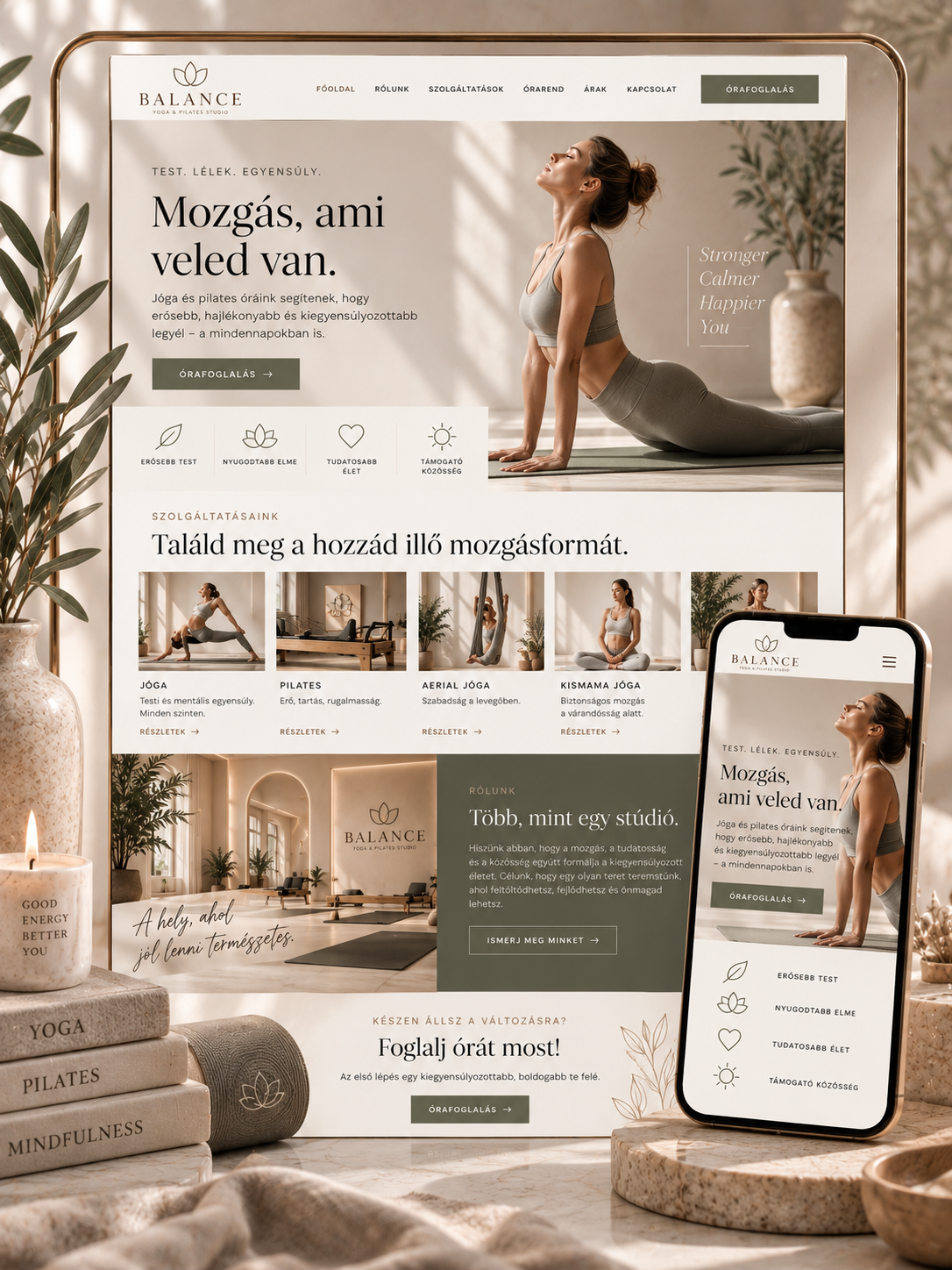 BALANCE jóga és pilates weboldal