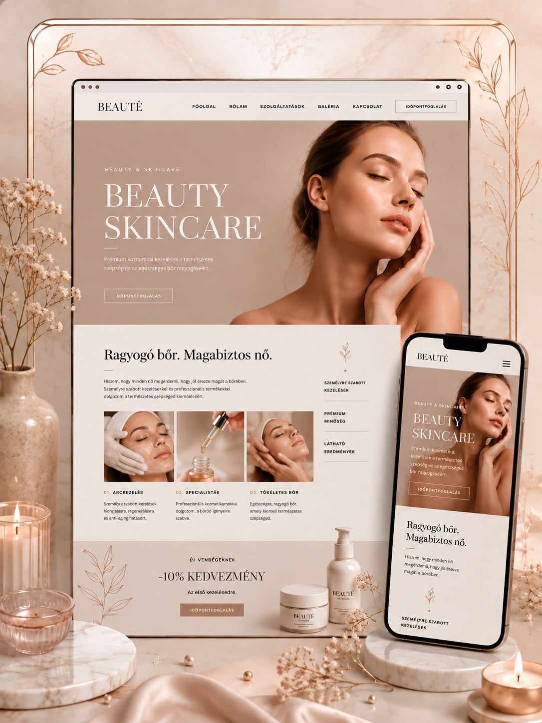 BEAUTÉ kozmetikus weboldal