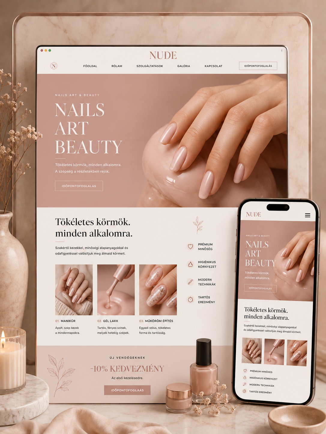 NUDE körmös weboldal